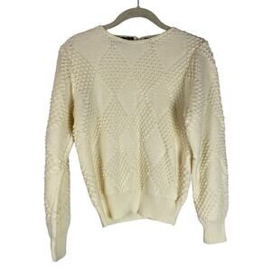 Vintage Pigalle cream knubby long sleeve feminine sweater